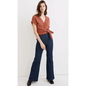 Madewell Lightspun Wrap Top Large Burnt Orange Gauze excellent condition
